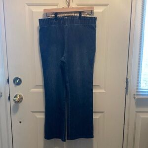 Soft Surroundings Denim Pull On Stretch Jeans Mid Rise Elastic Waist Size MP